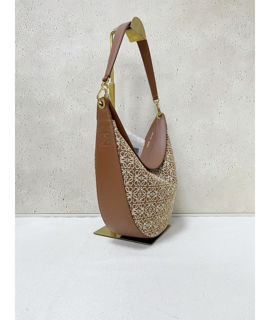 LOEWE Коричневая кожаная сумка через плечо, фото 3
