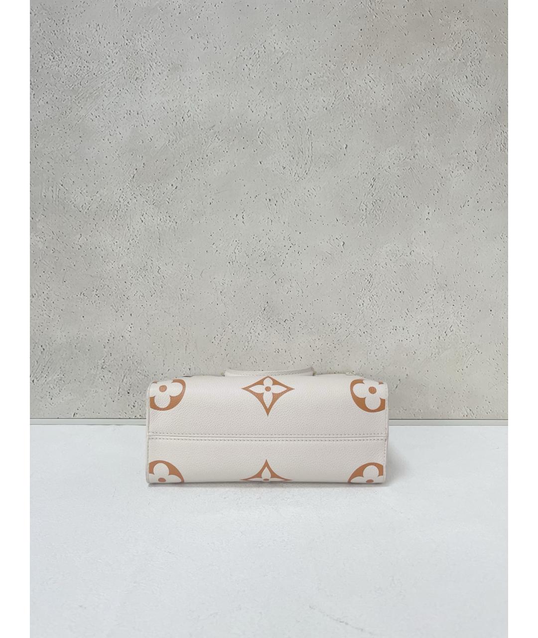 LOUIS VUITTON Бежевая кожаная сумка тоут, фото 5