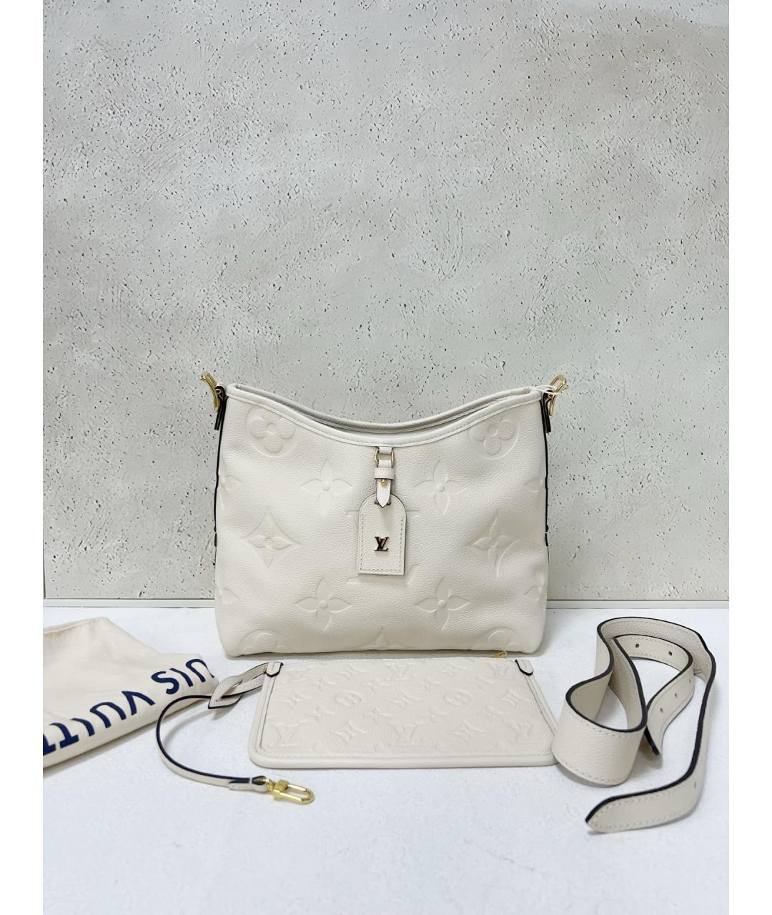 LOUIS VUITTON Белая кожаная сумка через плечо, фото 7