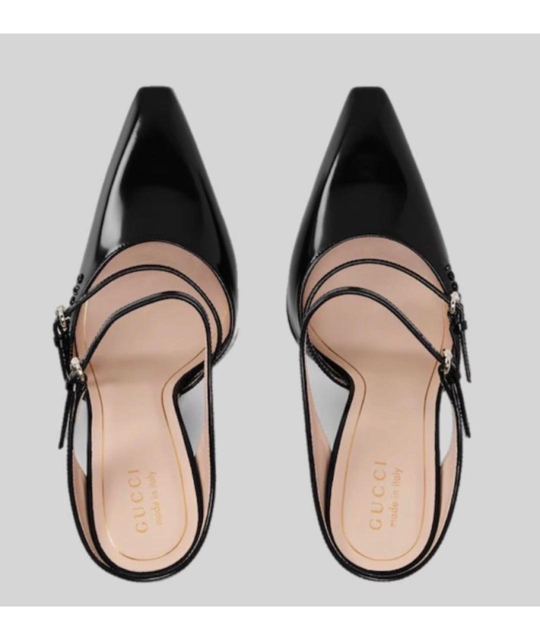 GUCCI Черные кожаные мюли, фото 3