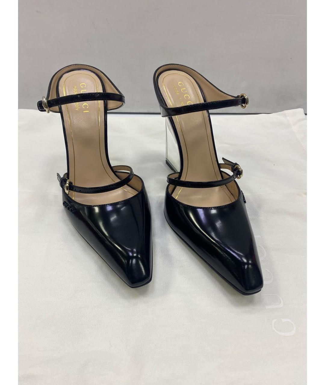 GUCCI Черные кожаные мюли, фото 8
