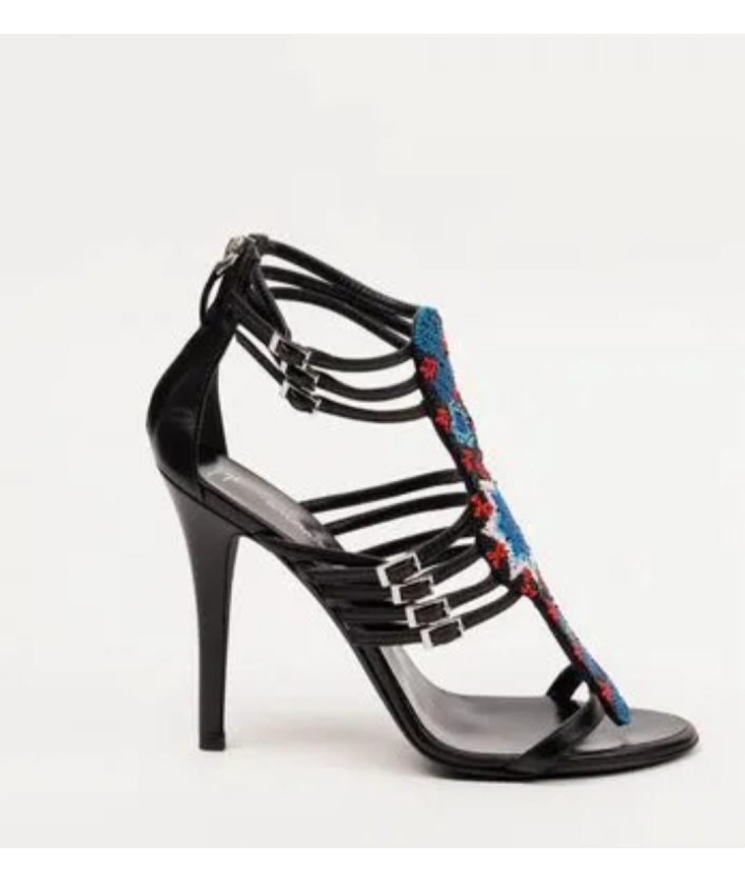 BALMAIN Черные кожаные босоножки, фото 5