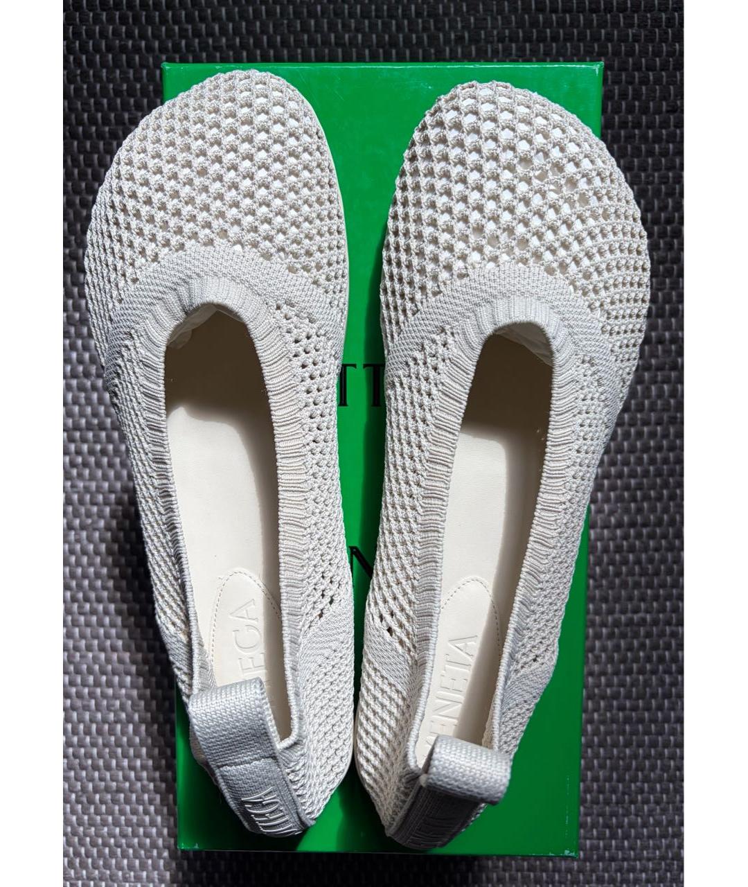 BOTTEGA VENETA Бежевые текстильные балетки, фото 3
