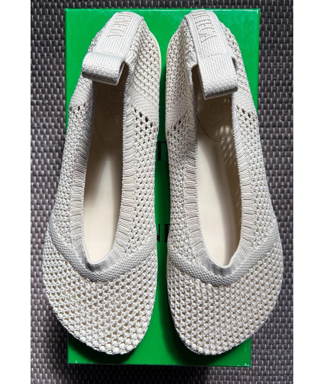 BOTTEGA VENETA Бежевые текстильные балетки, фото 2