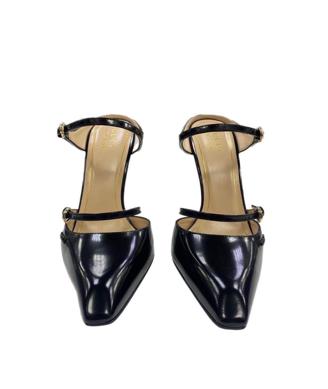 GUCCI Черные кожаные мюли, фото 2