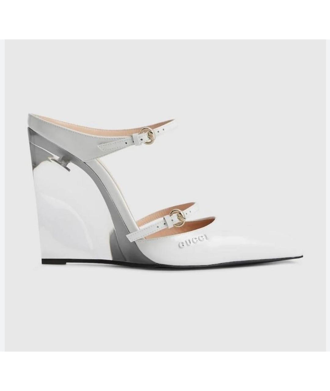 GUCCI Белые кожаные туфли, фото 9