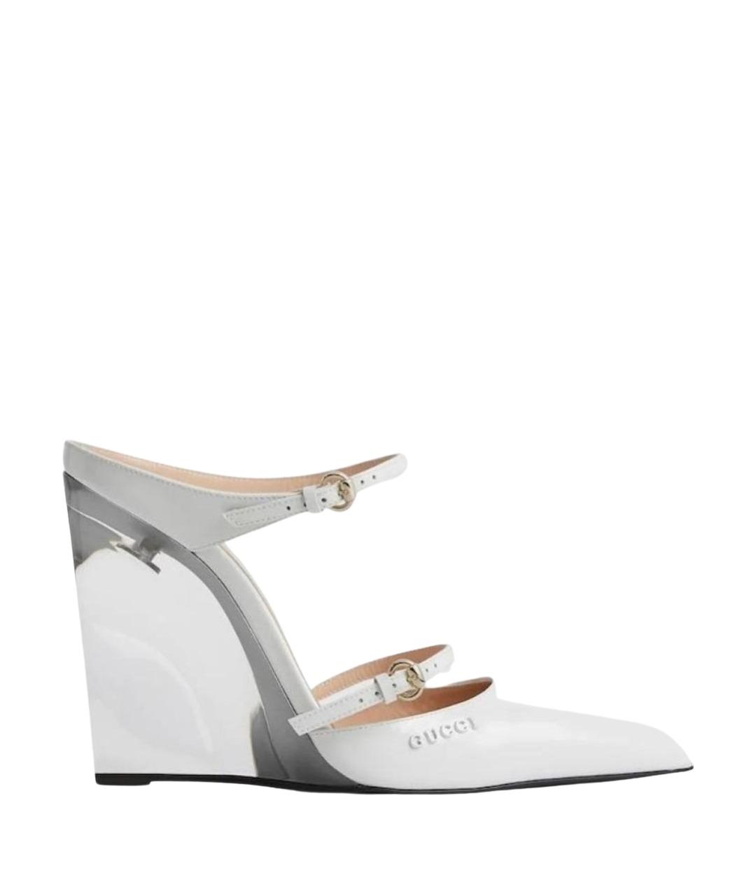 GUCCI Белые кожаные туфли, фото 1