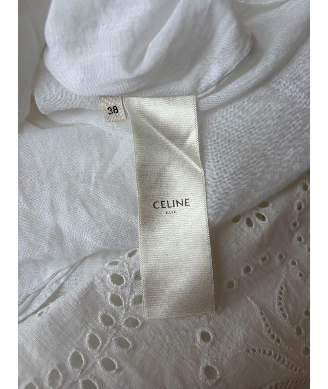 CELINE Белое хлопковое повседневное платье, фото 6
