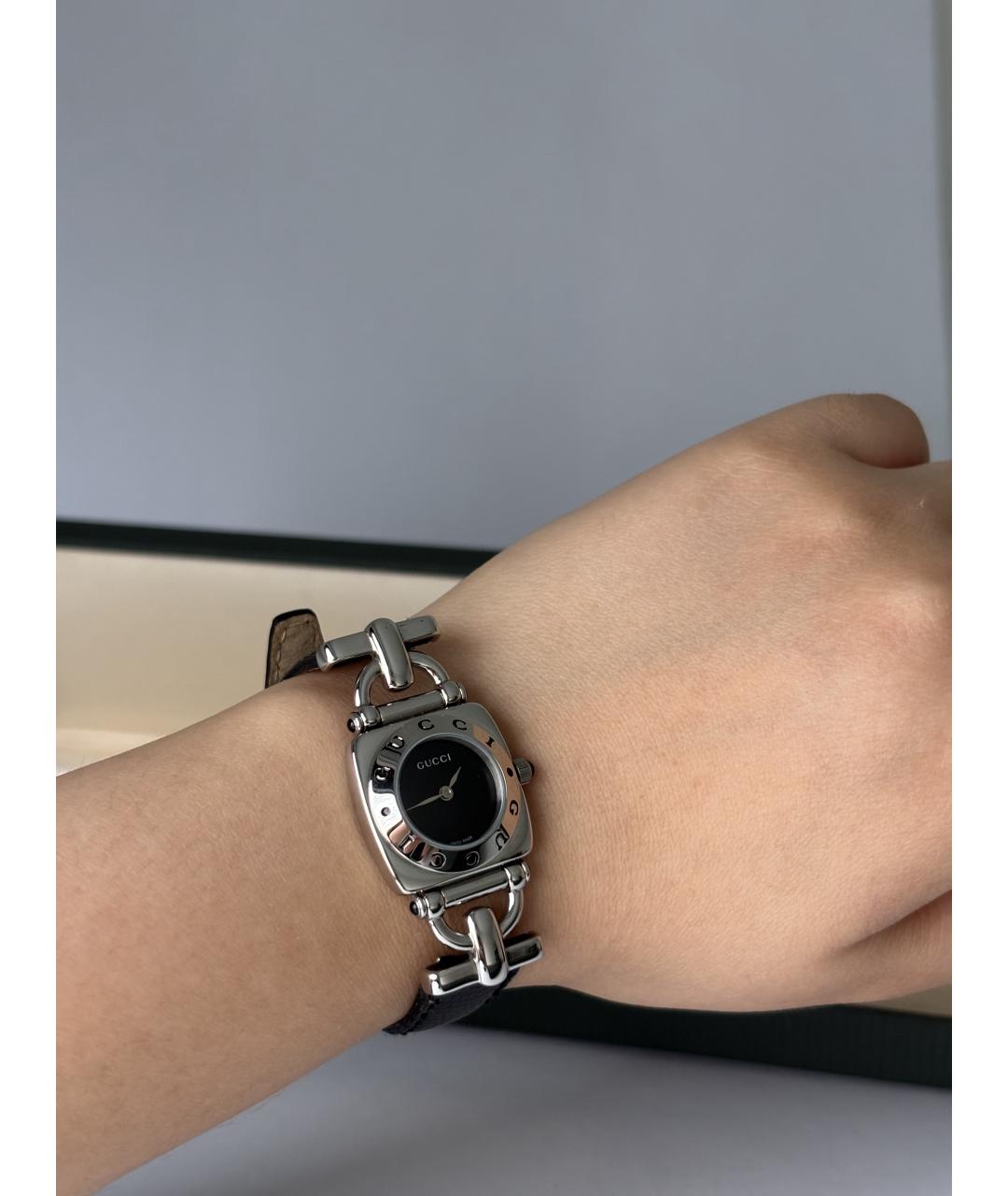 GUCCI Черные кожаные часы, фото 2