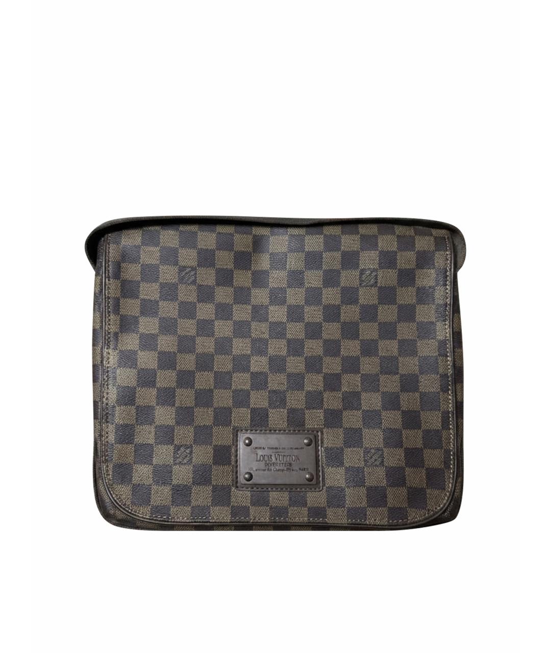LOUIS VUITTON Коричневая кожаная поясная сумка, фото 1