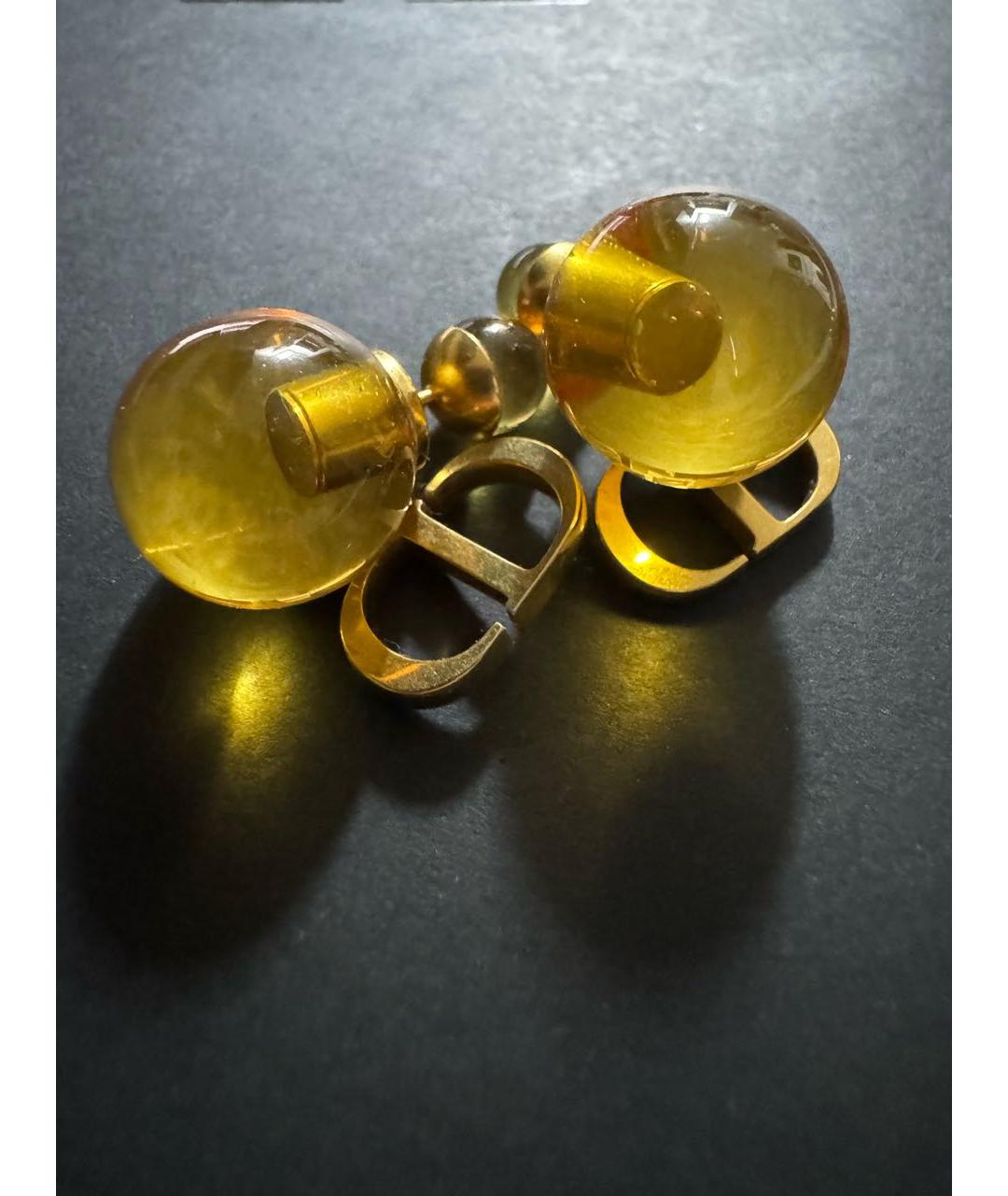 CHRISTIAN DIOR Горчичные серьги, фото 2