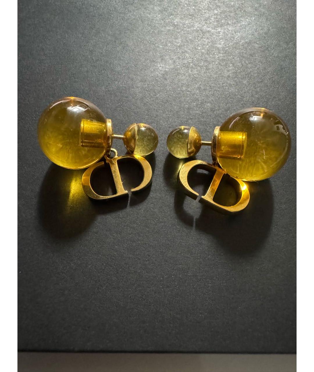 CHRISTIAN DIOR Горчичные серьги, фото 4