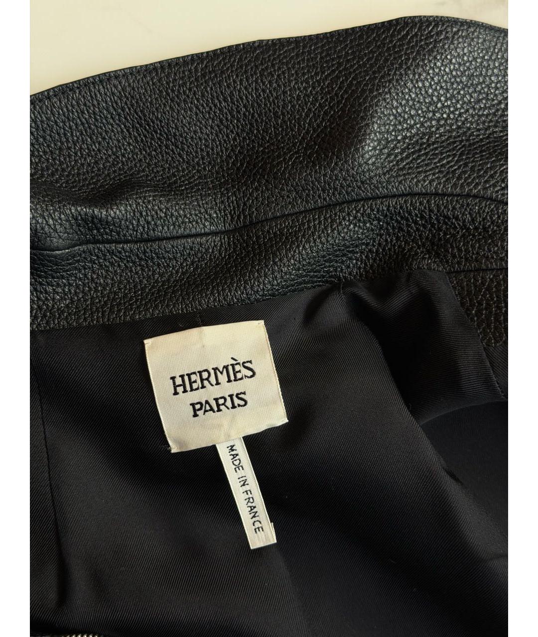 HERMES Черная кожаная куртка, фото 3
