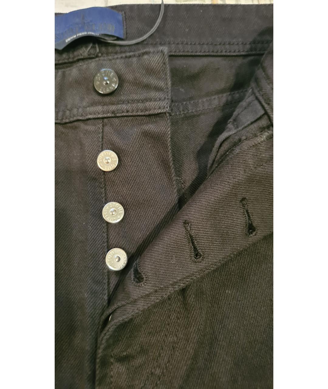 STONE ISLAND Черные хлопковые прямые джинсы, фото 6
