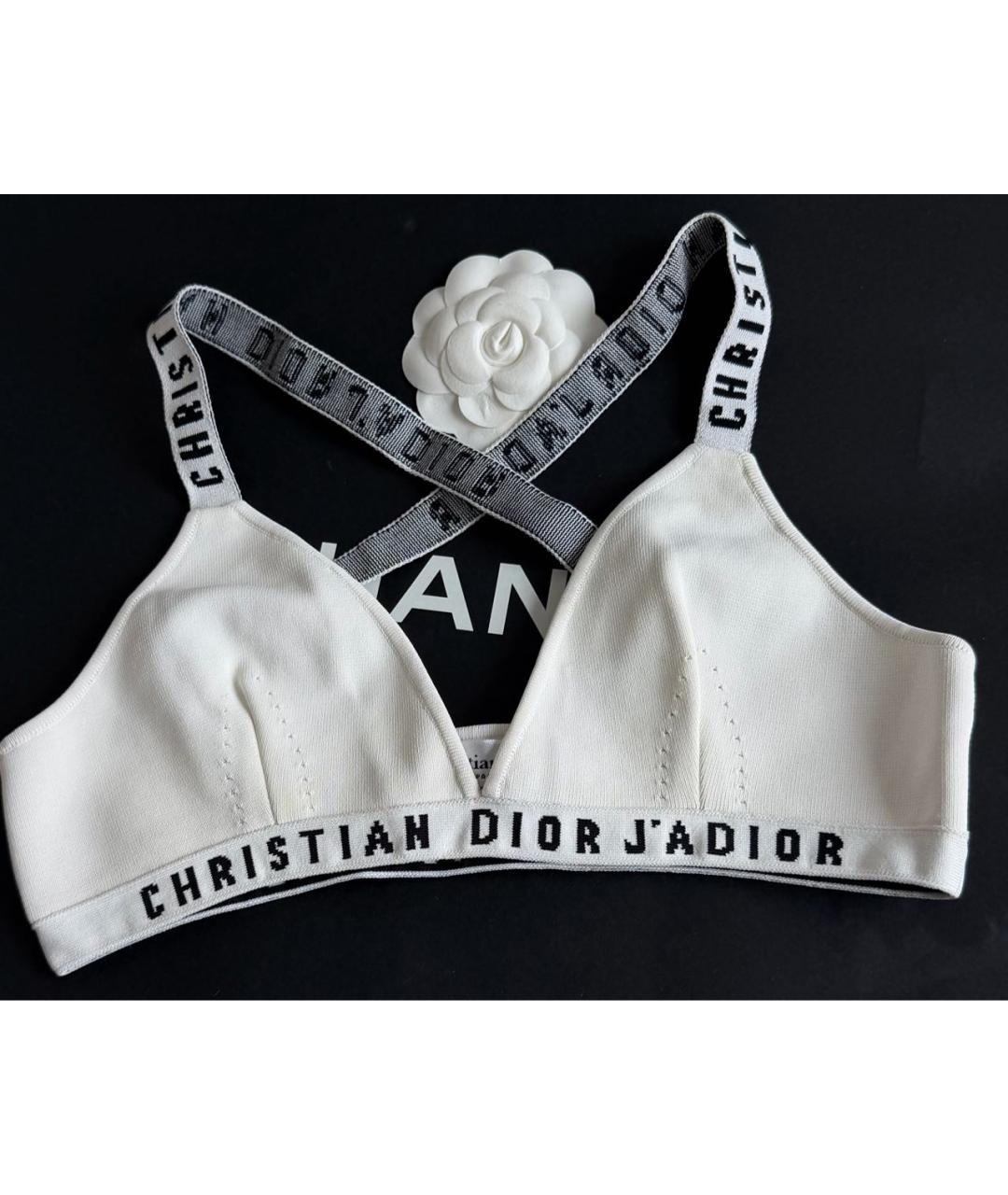 CHRISTIAN DIOR Белая вискозная майка, фото 5