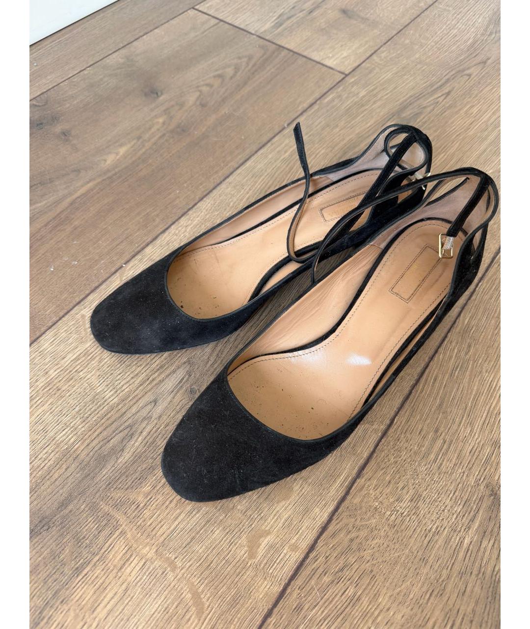 AQUAZZURA Черные замшевые туфли, фото 2