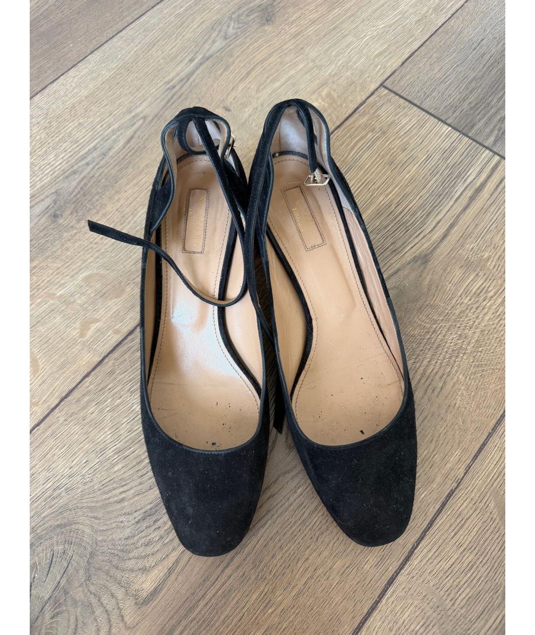 AQUAZZURA Черные замшевые туфли, фото 3