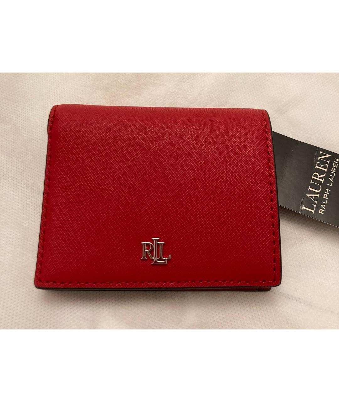 RALPH LAUREN Красный кожаный кошелек, фото 4