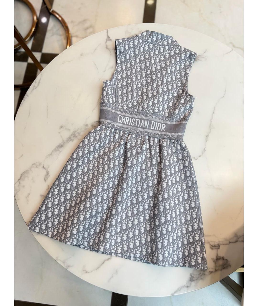 CHRISTIAN DIOR Серое вискозное повседневное платье, фото 2