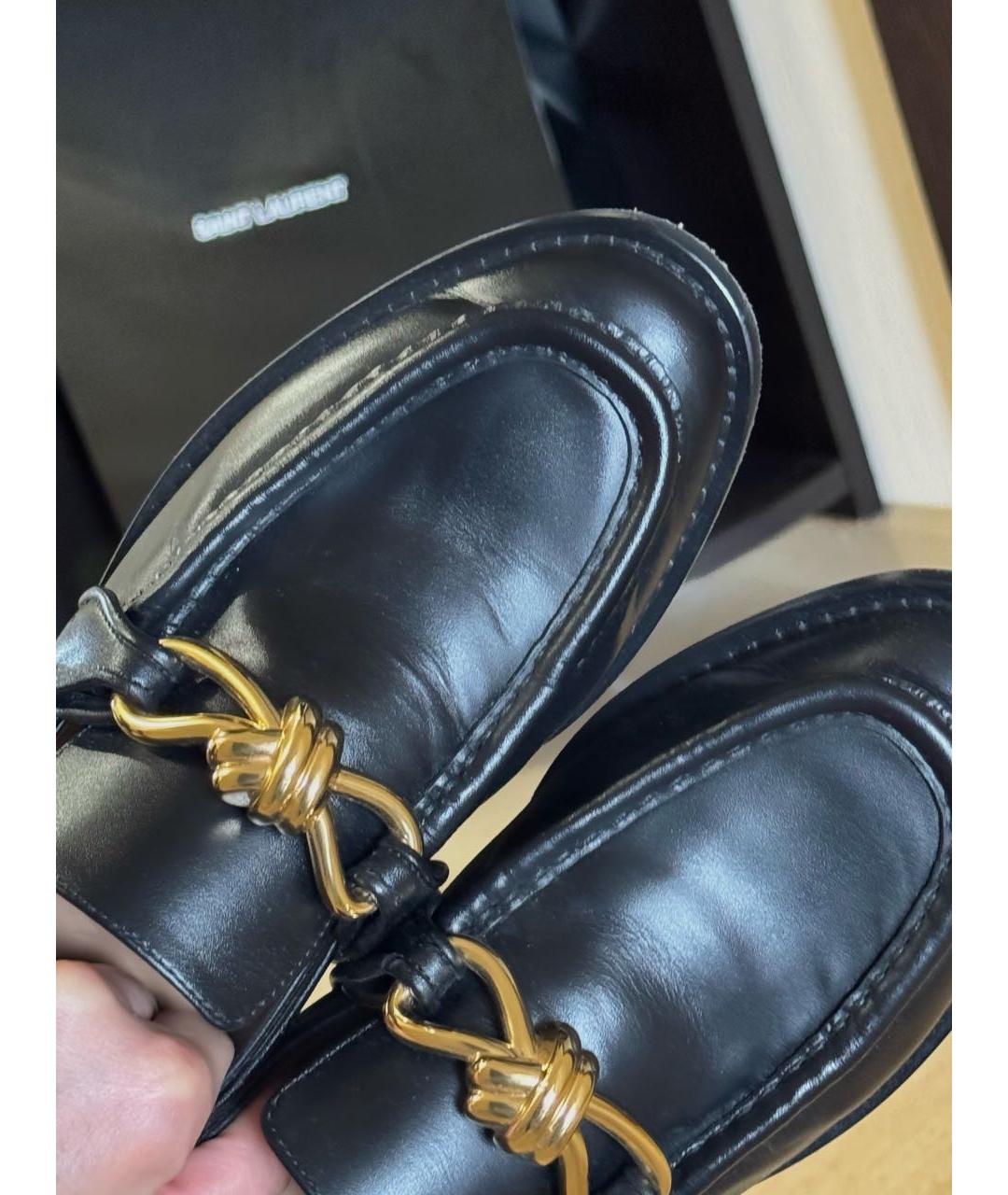 BOTTEGA VENETA Черные кожаные лоферы, фото 5