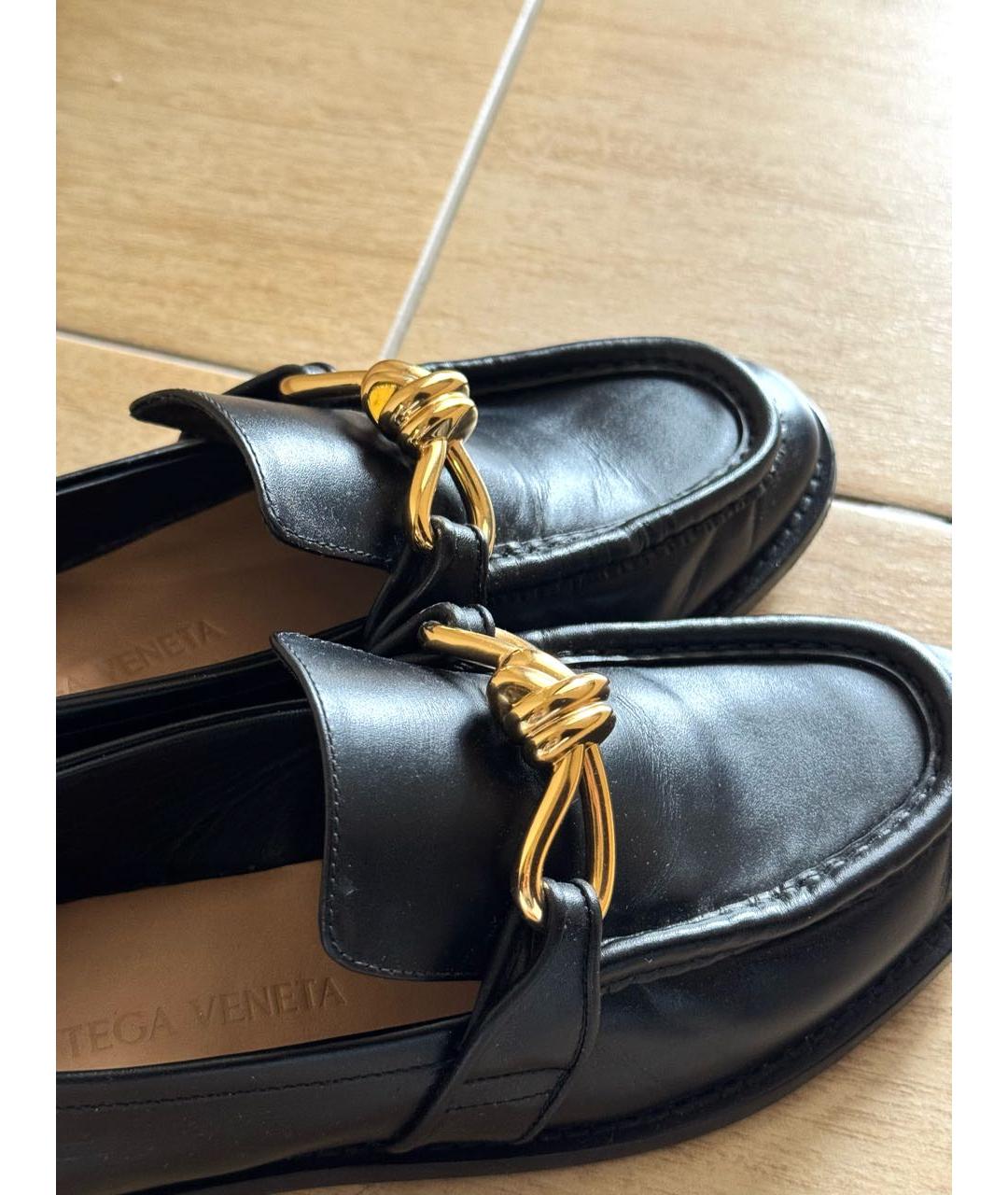 BOTTEGA VENETA Черные кожаные лоферы, фото 3