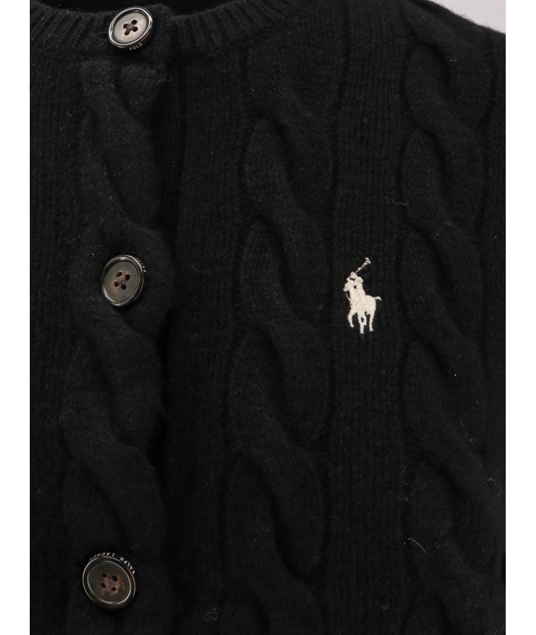 POLO RALPH LAUREN Черный шерстяной кардиган, фото 3