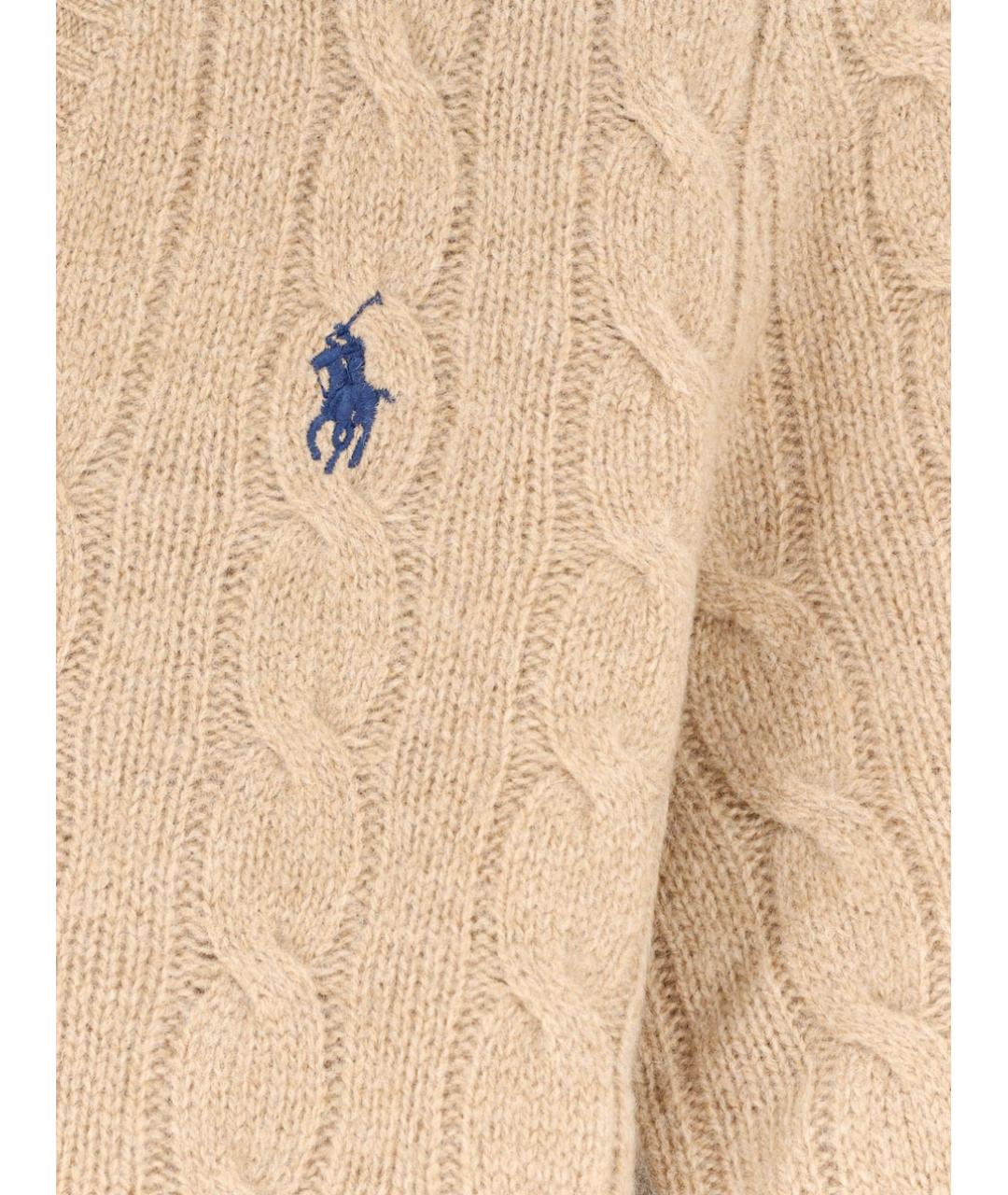 POLO RALPH LAUREN Бежевый шерстяной джемпер / свитер, фото 3