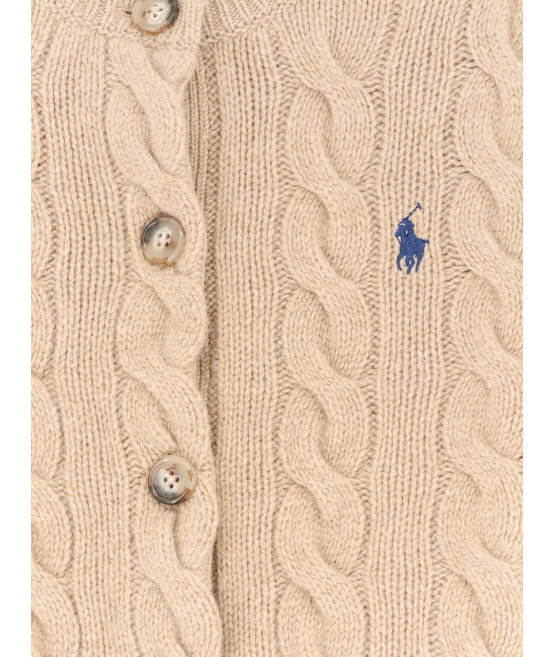 POLO RALPH LAUREN Бежевый шерстяной кардиган, фото 3