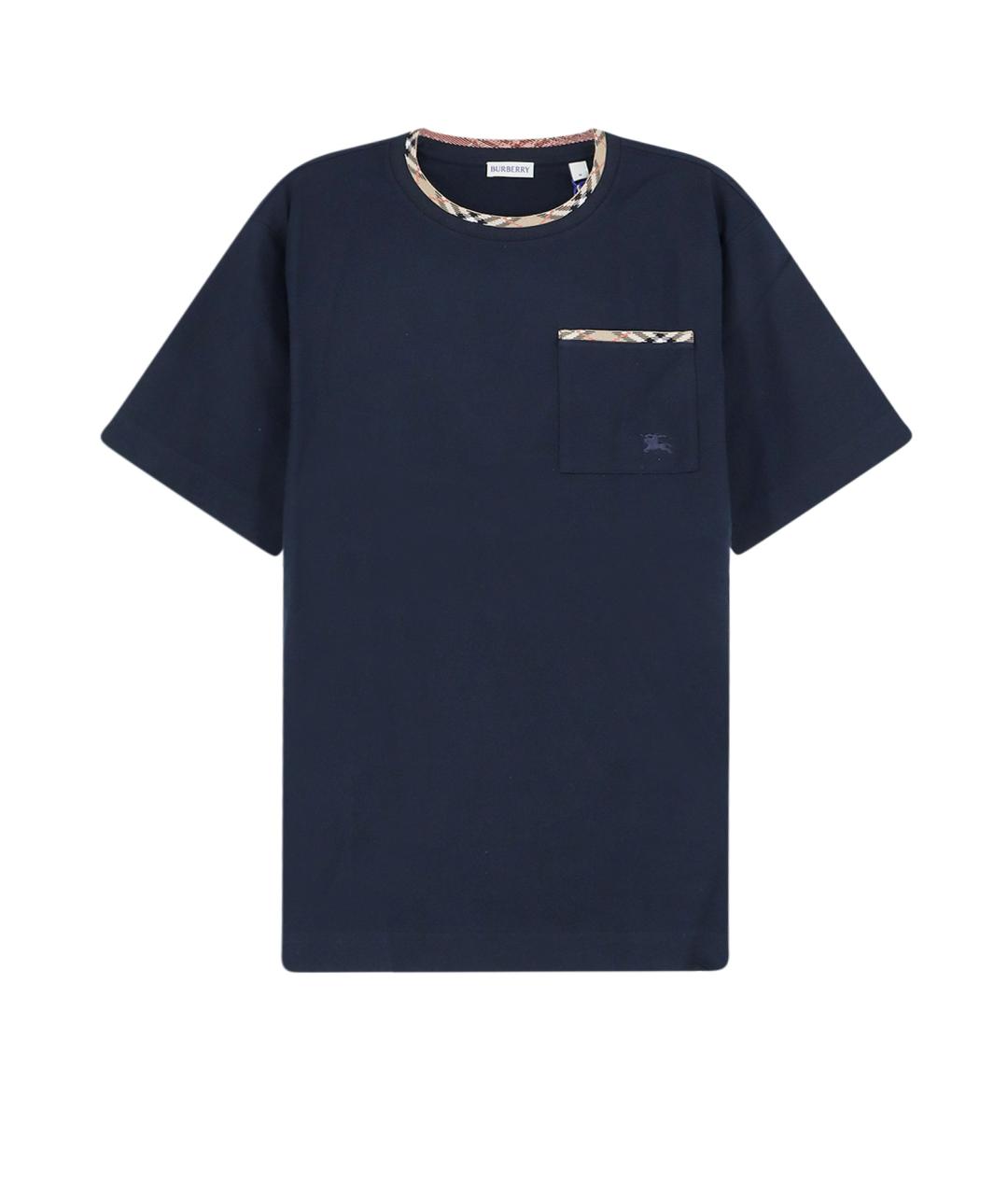 BURBERRY Темно-синяя футболка, фото 1