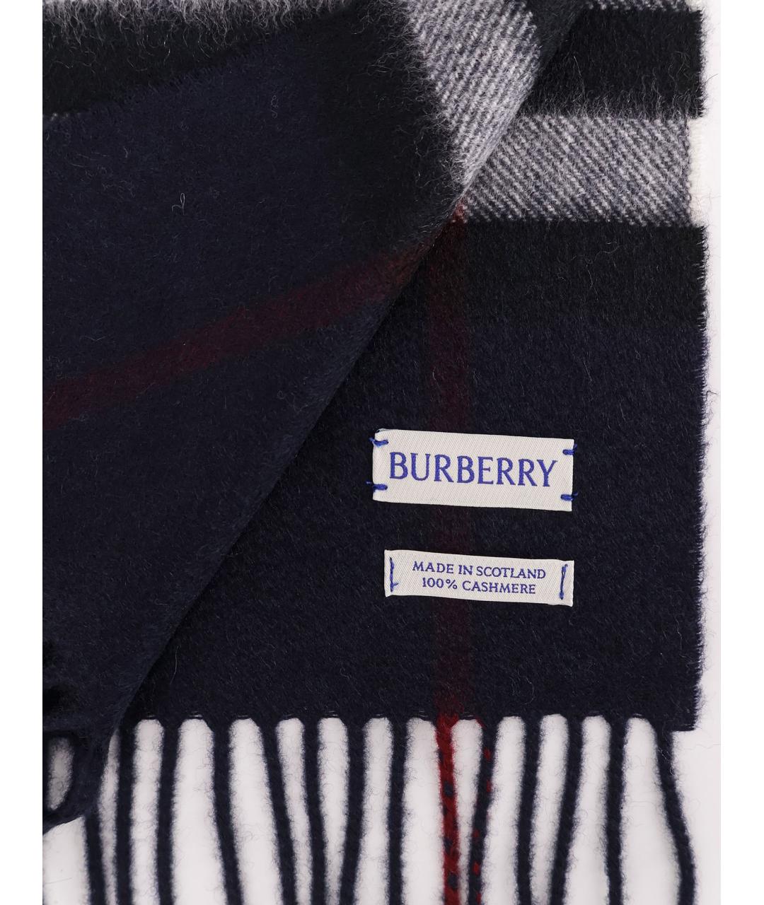BURBERRY Темно-синий кашемировый шарф, фото 3
