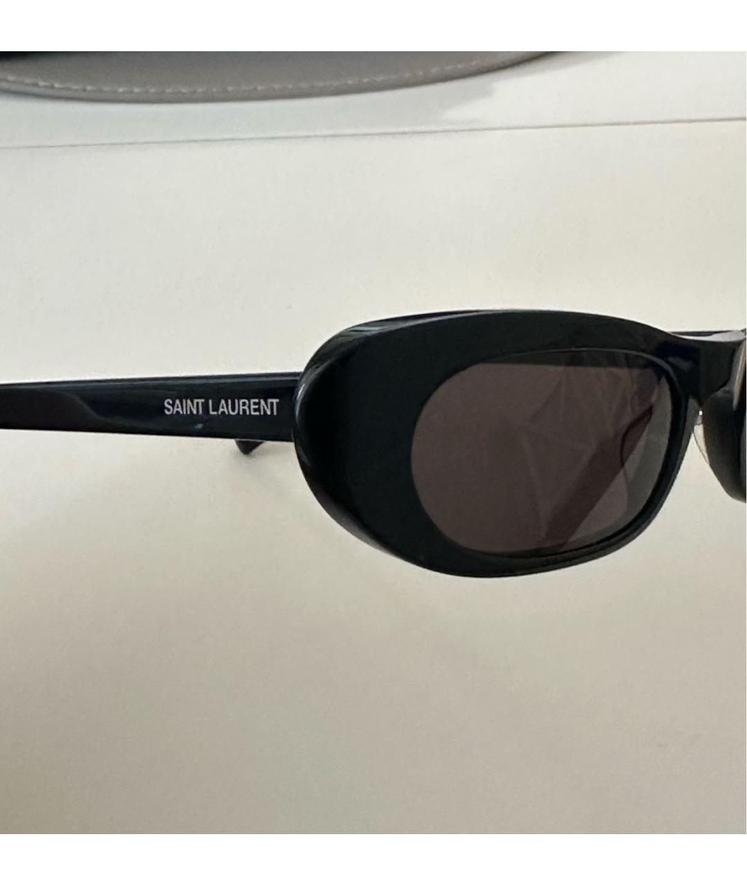 SAINT LAURENT Черные пластиковые солнцезащитные очки, фото 3