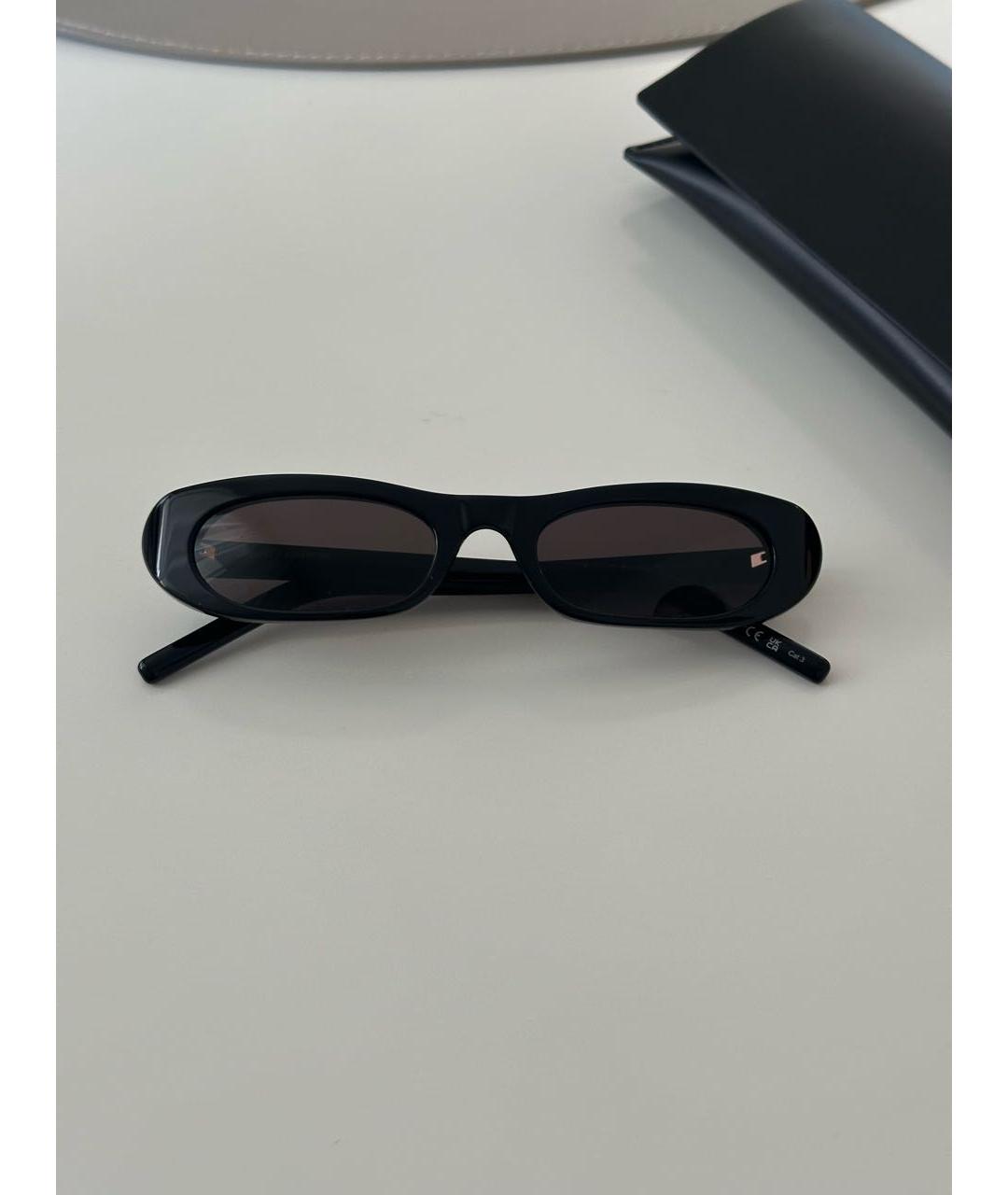 SAINT LAURENT Черные пластиковые солнцезащитные очки, фото 9