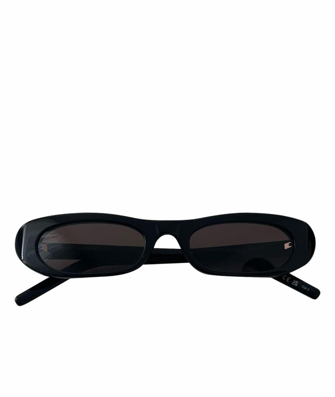 SAINT LAURENT Черные пластиковые солнцезащитные очки, фото 1