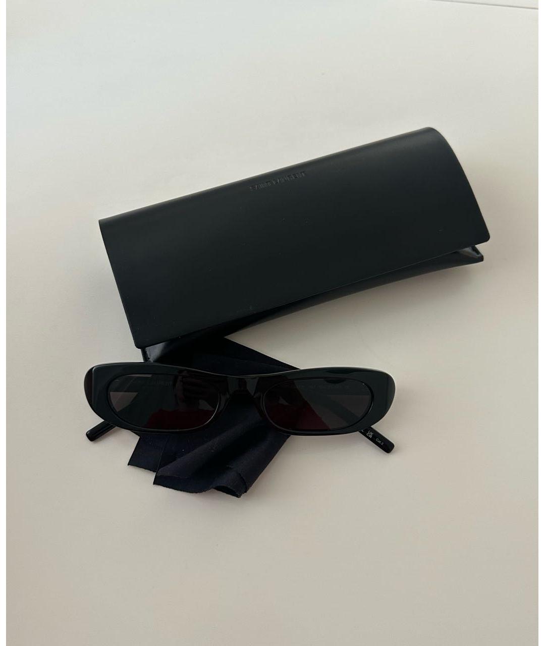 SAINT LAURENT Черные пластиковые солнцезащитные очки, фото 4