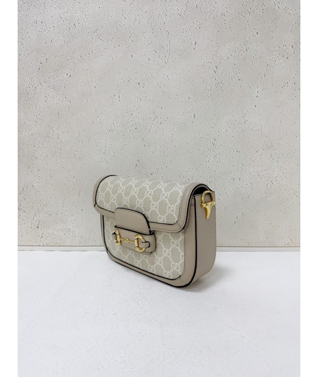 GUCCI Бежевая сумка через плечо из искусственной кожи, фото 3
