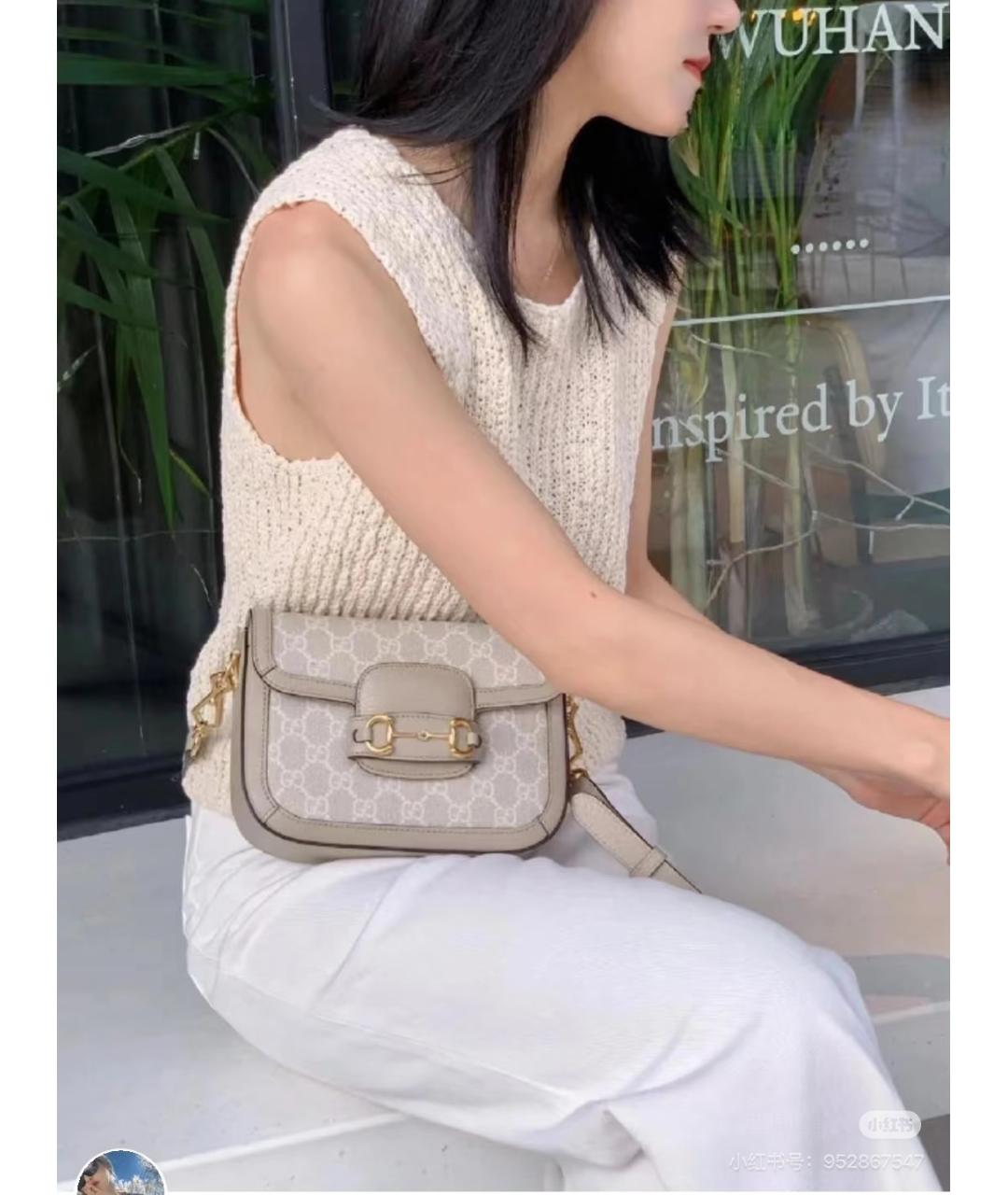 GUCCI Бежевая сумка через плечо из искусственной кожи, фото 6