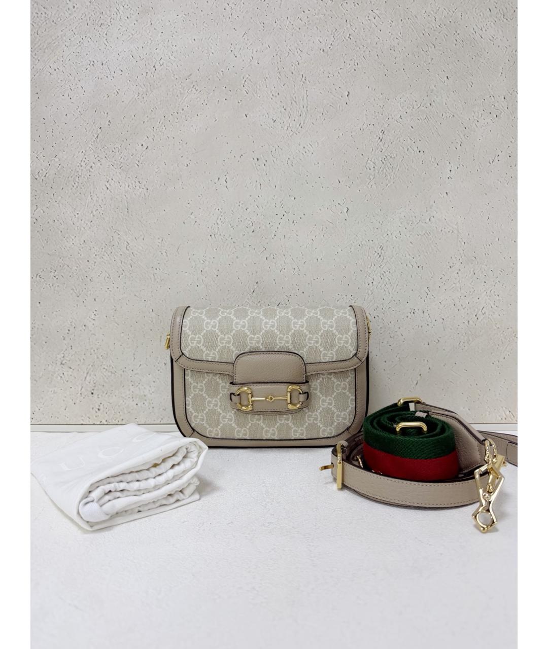 GUCCI Бежевая сумка через плечо из искусственной кожи, фото 7