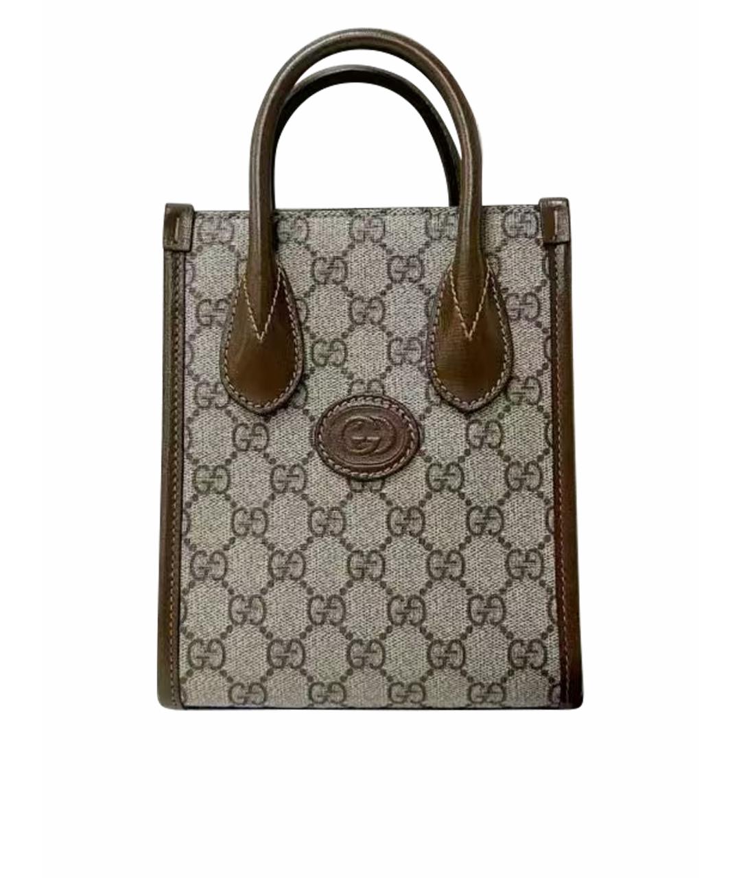GUCCI Коричневая сумка тоут из искусственной кожи, фото 1