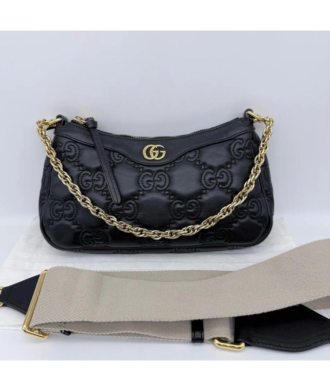 GUCCI Черная кожаная сумка через плечо, фото 2
