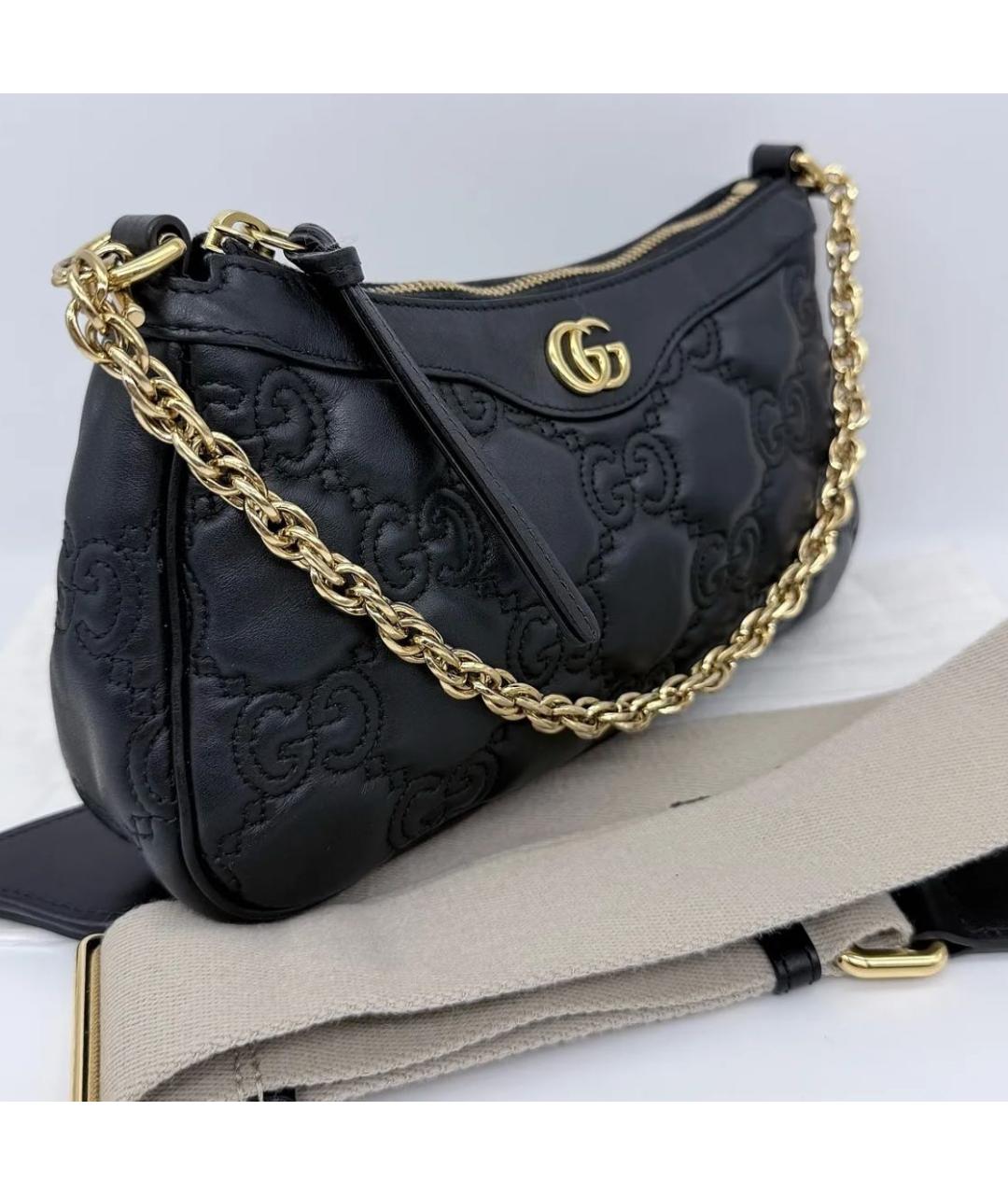 GUCCI Черная кожаная сумка через плечо, фото 3