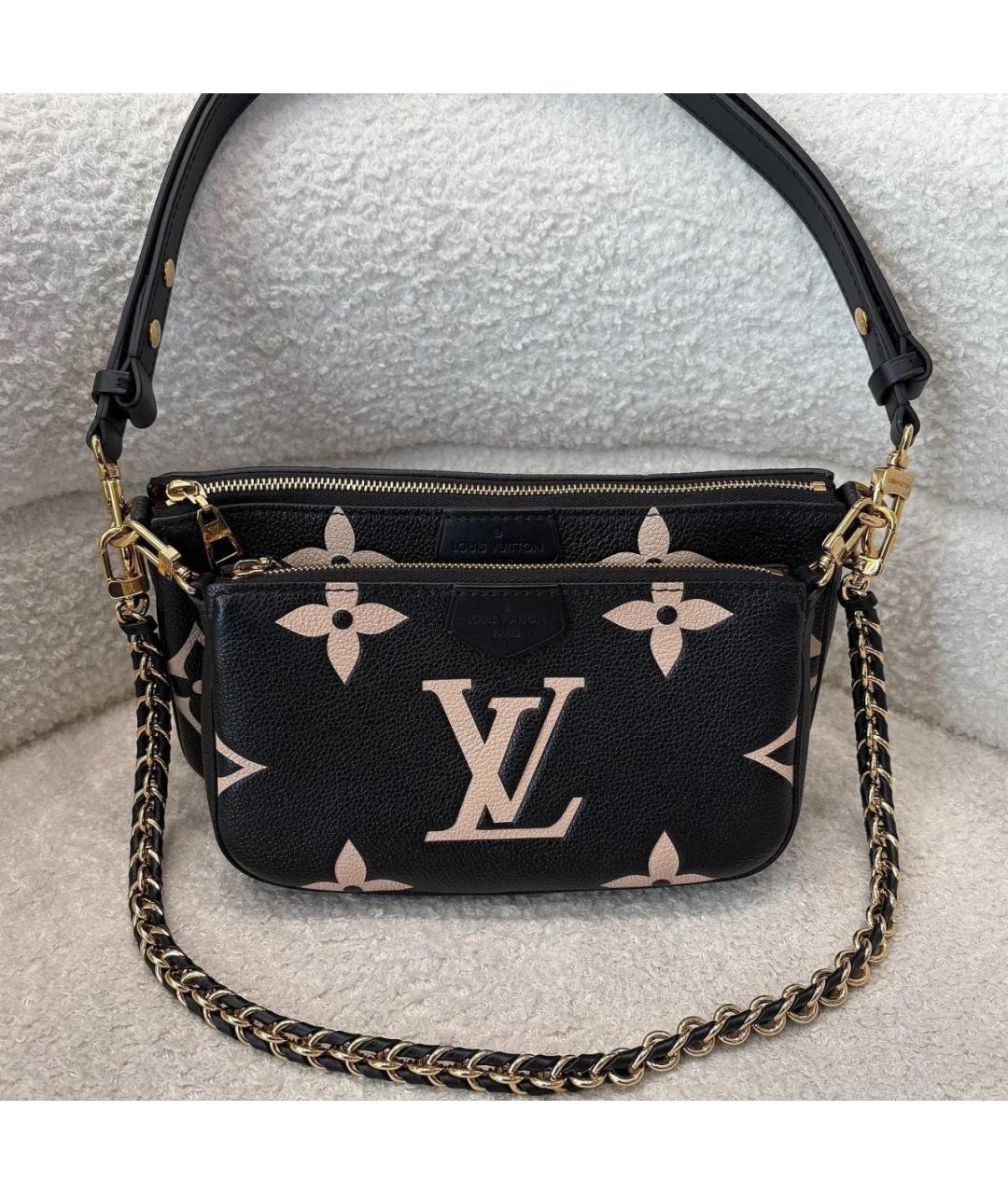 LOUIS VUITTON Черная кожаная сумка через плечо, фото 2