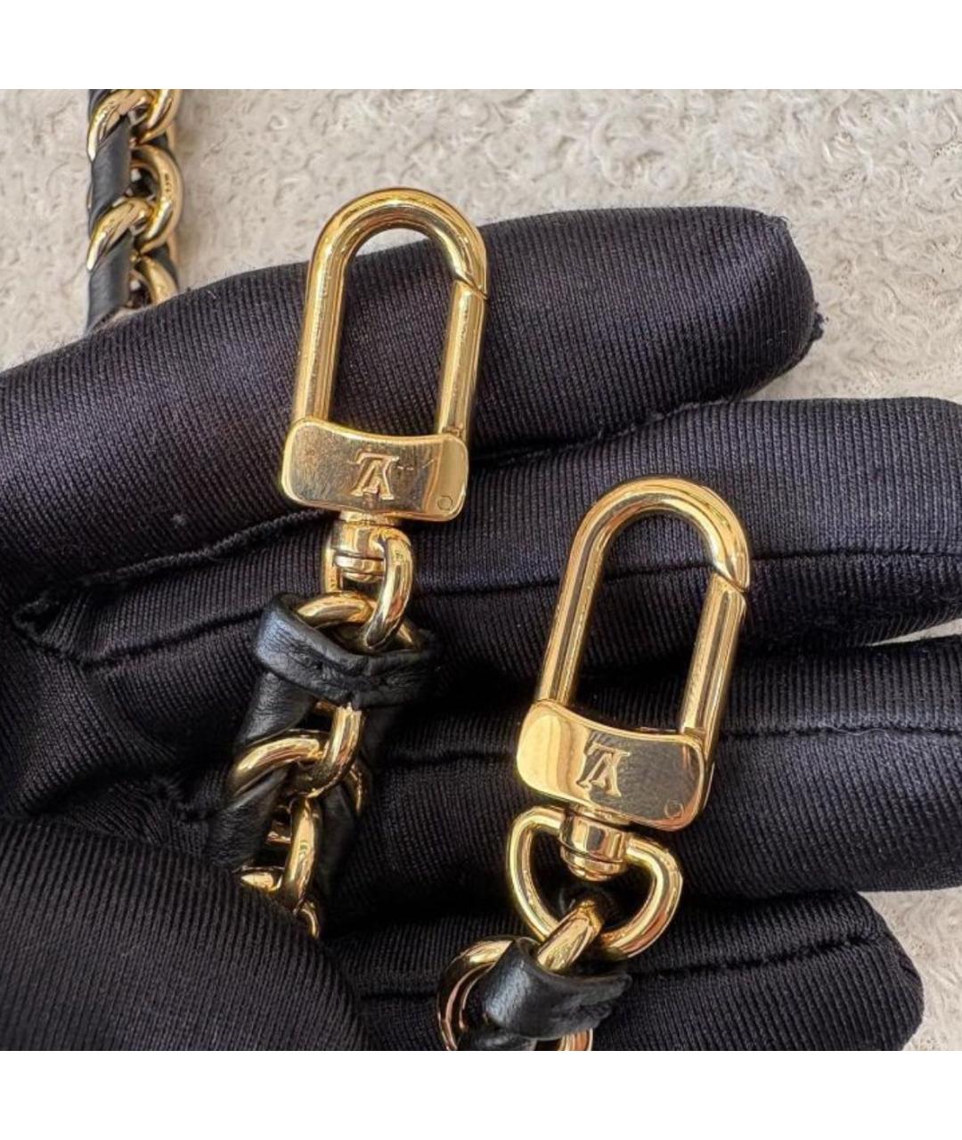 LOUIS VUITTON Черная кожаная сумка через плечо, фото 7