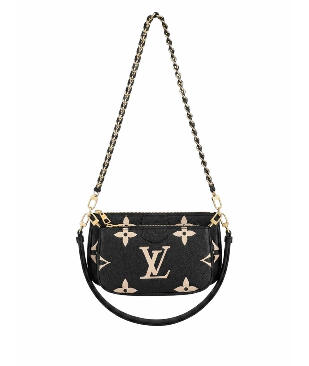 LOUIS VUITTON Черная кожаная сумка через плечо, фото 1