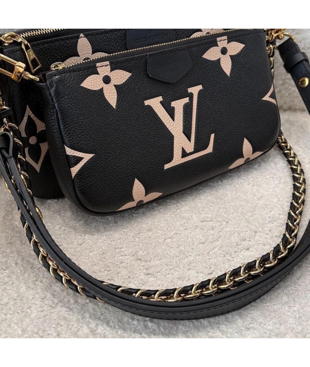 LOUIS VUITTON Черная кожаная сумка через плечо, фото 5