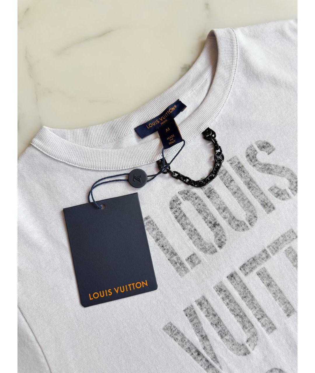 LOUIS VUITTON Серая хлопковая футболка, фото 3