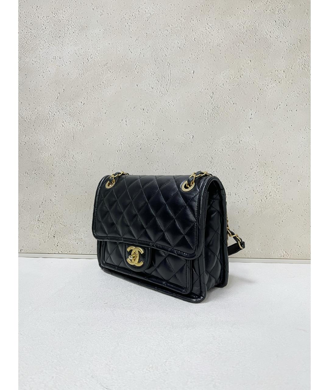 CHANEL Черная кожаная сумка через плечо, фото 3