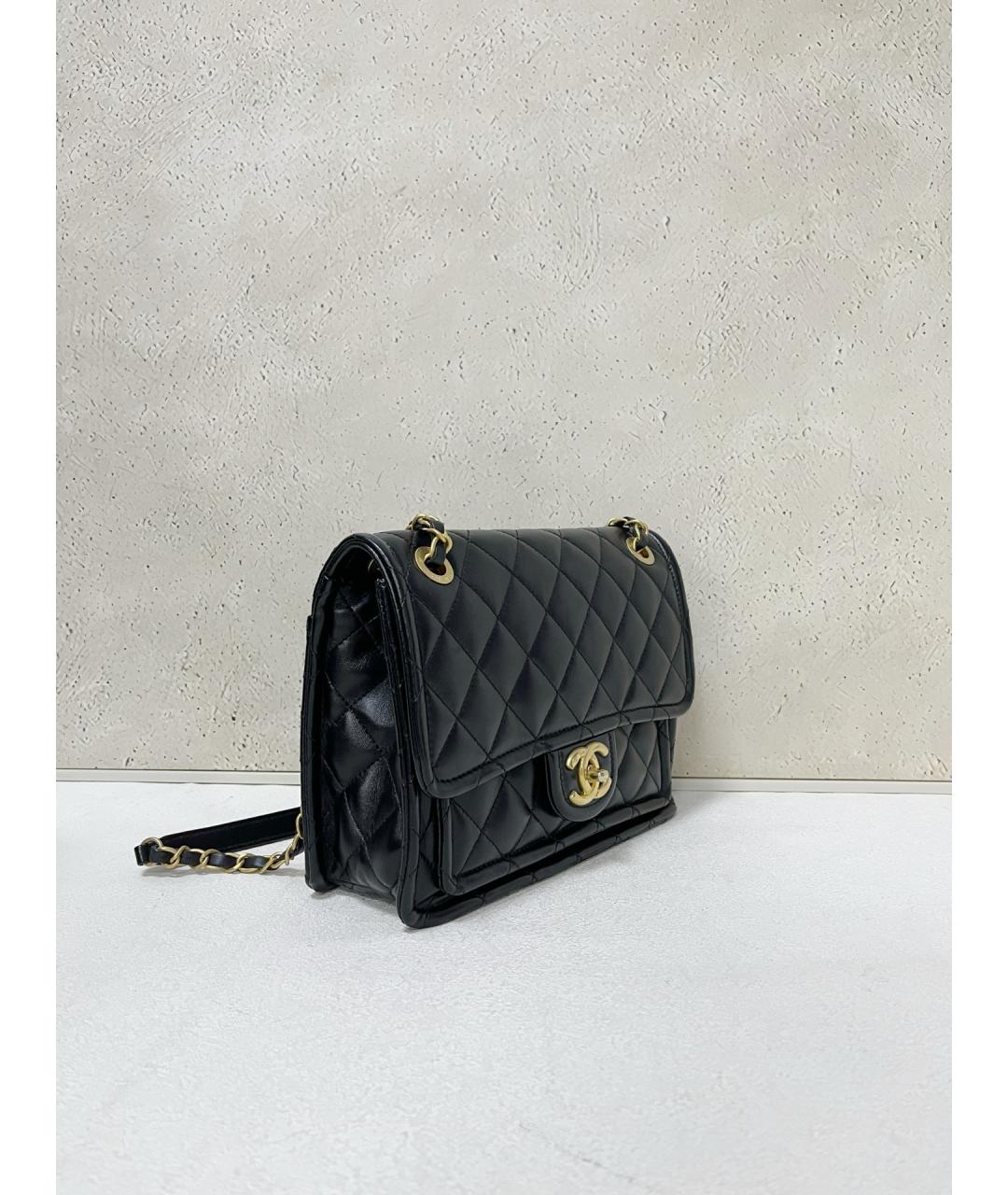 CHANEL Черная кожаная сумка через плечо, фото 4