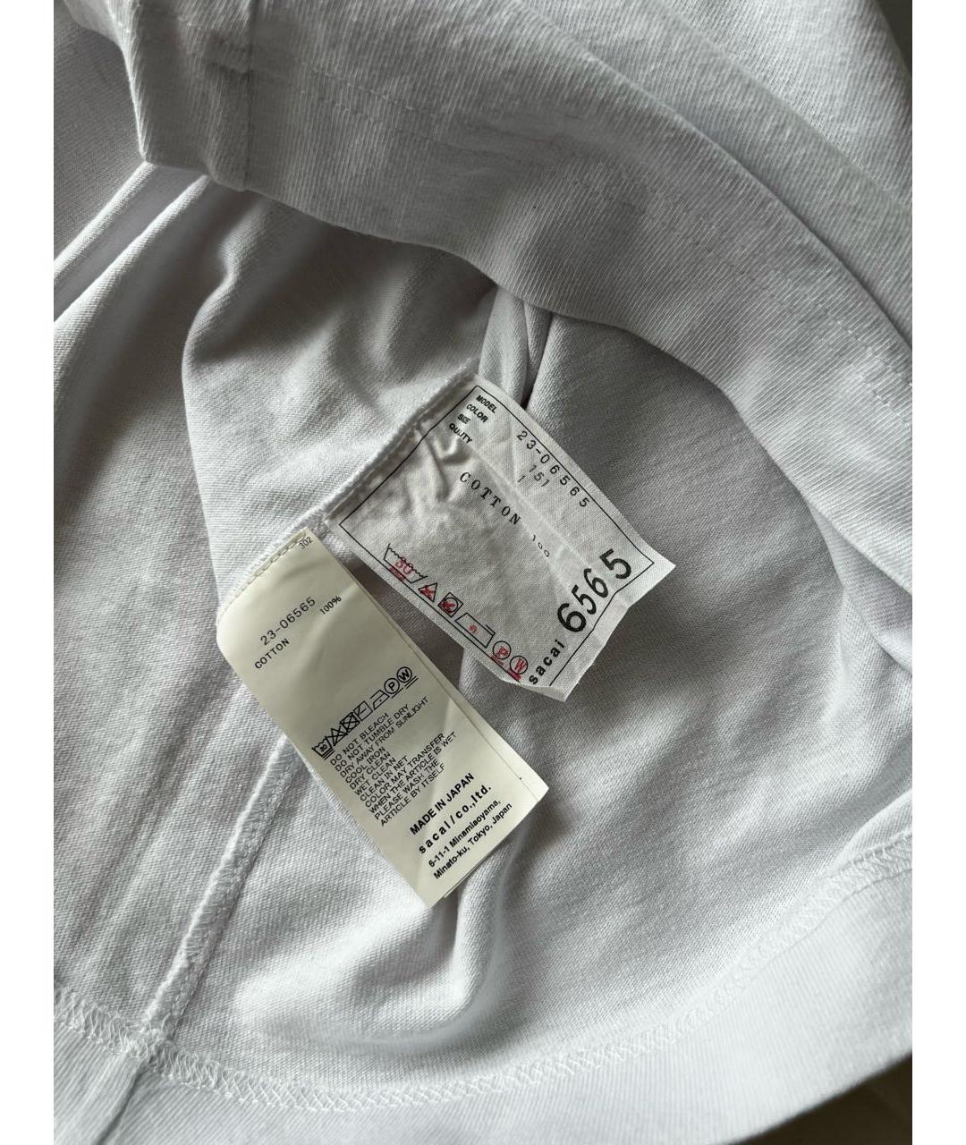 SACAI Белая хлопковая майка, фото 8