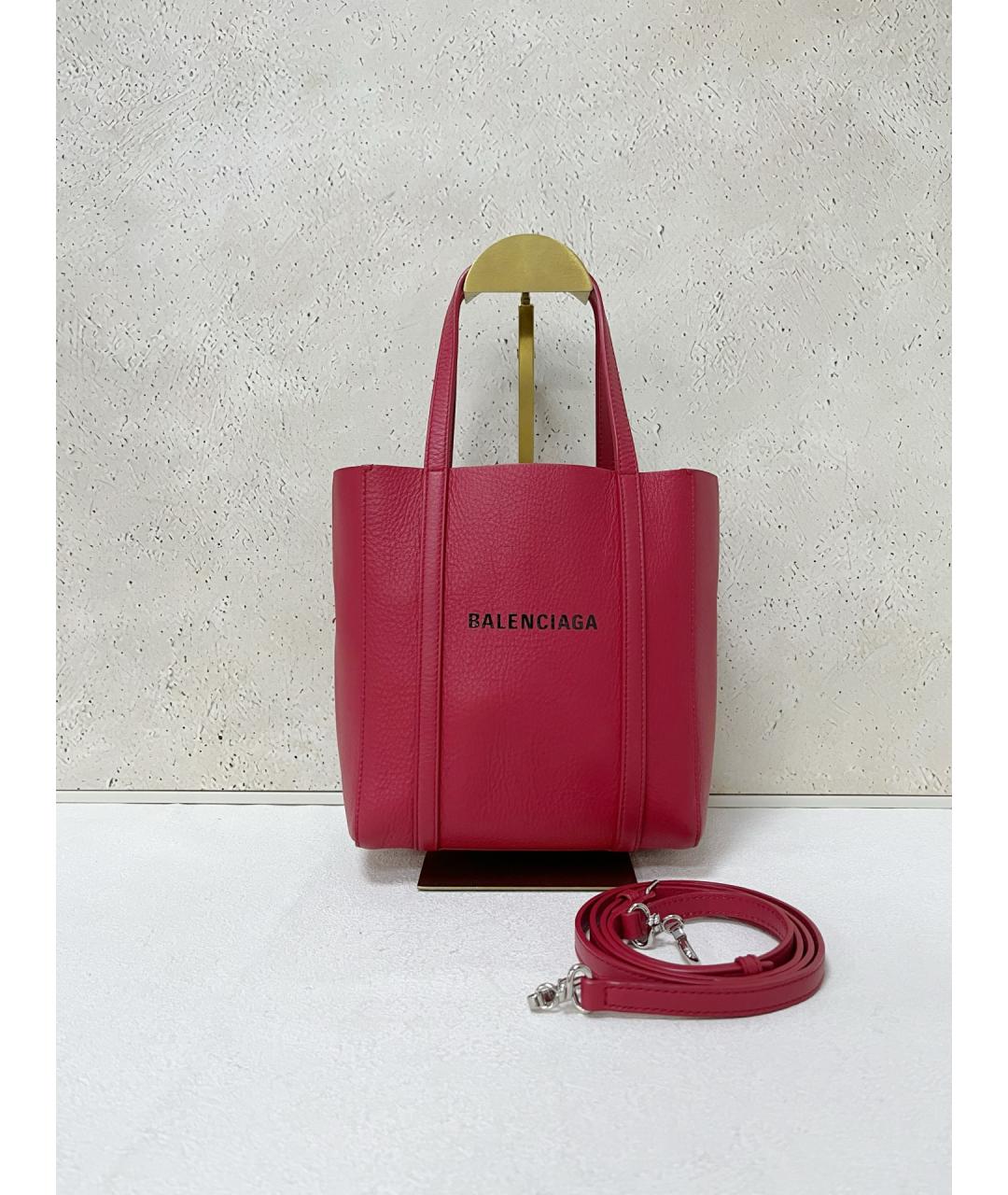 BALENCIAGA Красная кожаная сумка тоут, фото 7