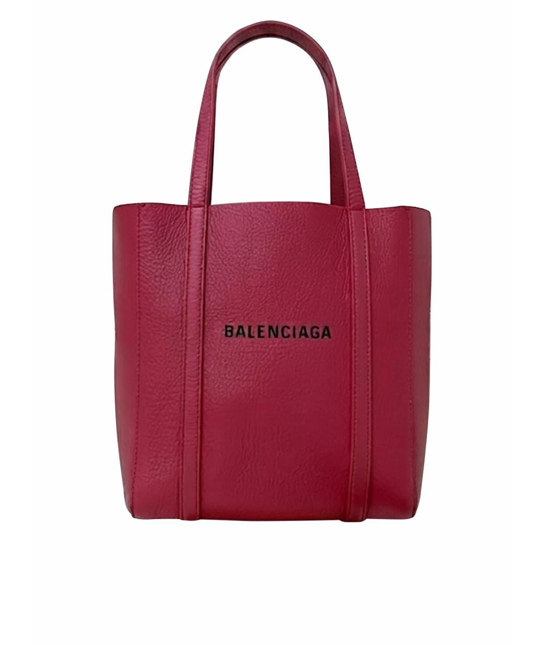 BALENCIAGA Красная кожаная сумка тоут, фото 1
